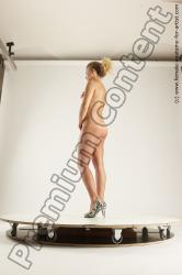 Nude Woman White Standing poses - ALL Slim long blond Multi angle poses Pinup